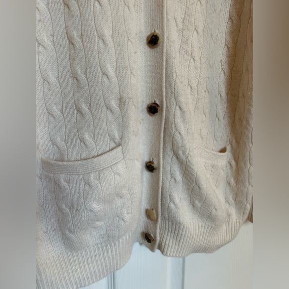 Cream Ralph Lauren blue label 100% cashmere cardigan - Picture 5 of 7